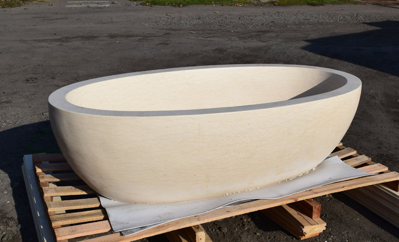 cream marble bathtub