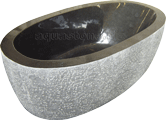 Absolut schwarze Granitbadewanne