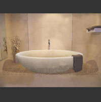 Beige Marmorbadewanne