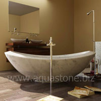 Badewanne aus Kara-Marmor und Waschbecken aus Kara-Marmor