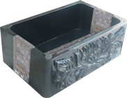 schwarzen Mosaik Küchenspüle