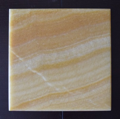 Honey onyx tile with bevelling