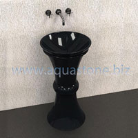 Absolute Black Pedestal Sink
