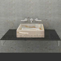 Weißer Onyx-Steinwaschbecken-Badezimmer-Projekt