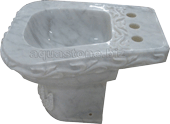 carrara marble flower carving bidet
